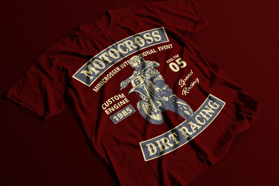Motocross Dirt Racing - Burgundy Tee