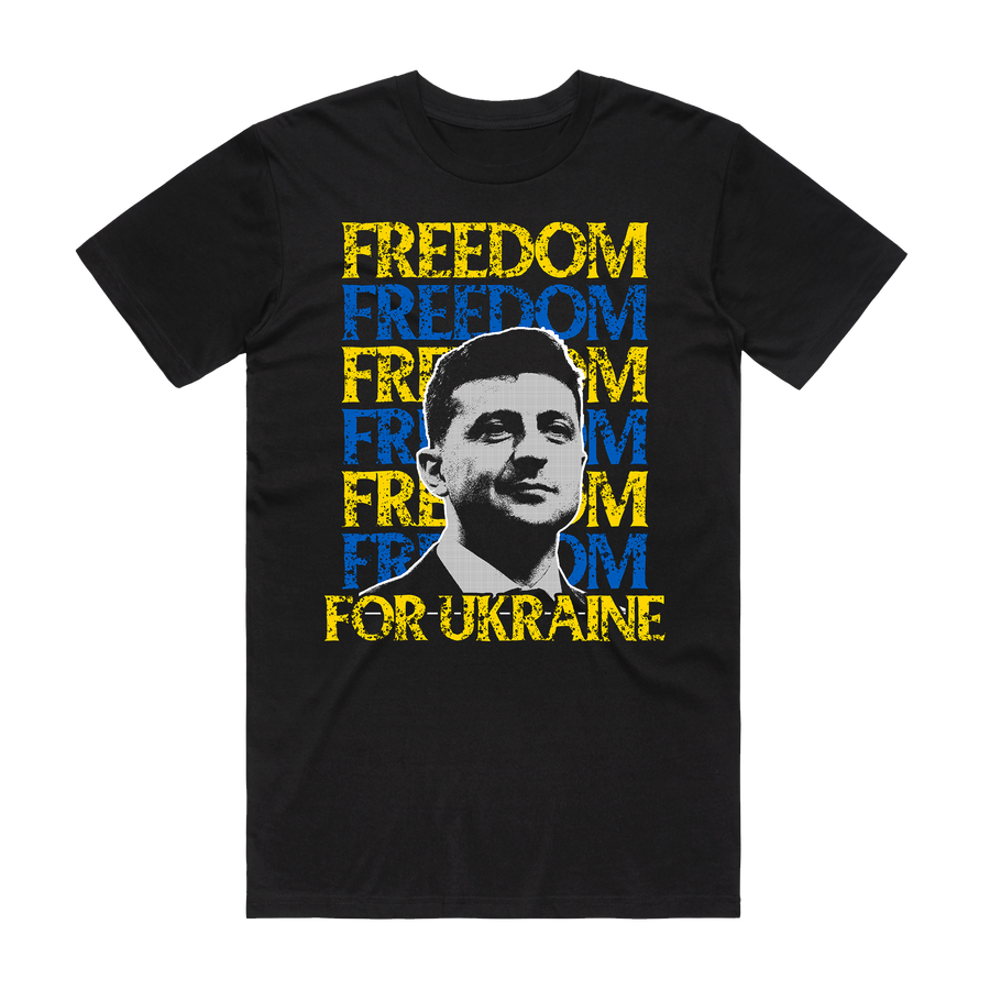 Freedom For Ukraine - Black T-Shirt