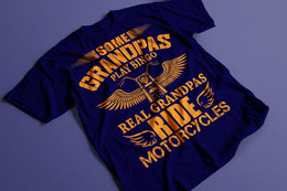 Real Grandpas Ride Motorcycles - Navy Tee