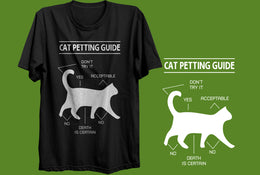 Cat Petting Guide - Black T-Shirt