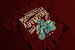 Motorcycle Adventure - Burgundy Tee