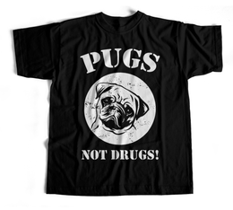 Pugs Not Drugs - Black Tee