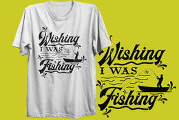 Wishing I Was Fishing - White T-Shirt
