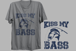 Kiss My Bass - Grey T-Shirt
