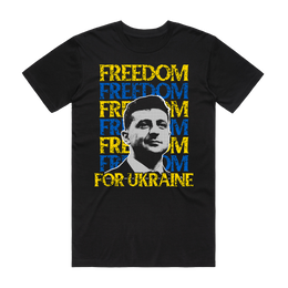 Freedom For Ukraine - Black T-Shirt